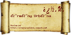 Örmény Urbána névjegykártya